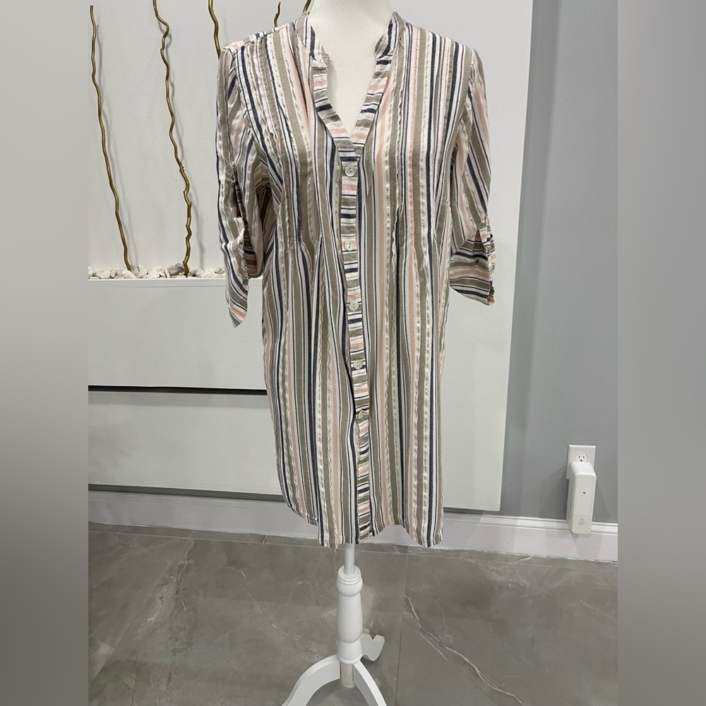 Elegant Striped Long Sleeve Dress